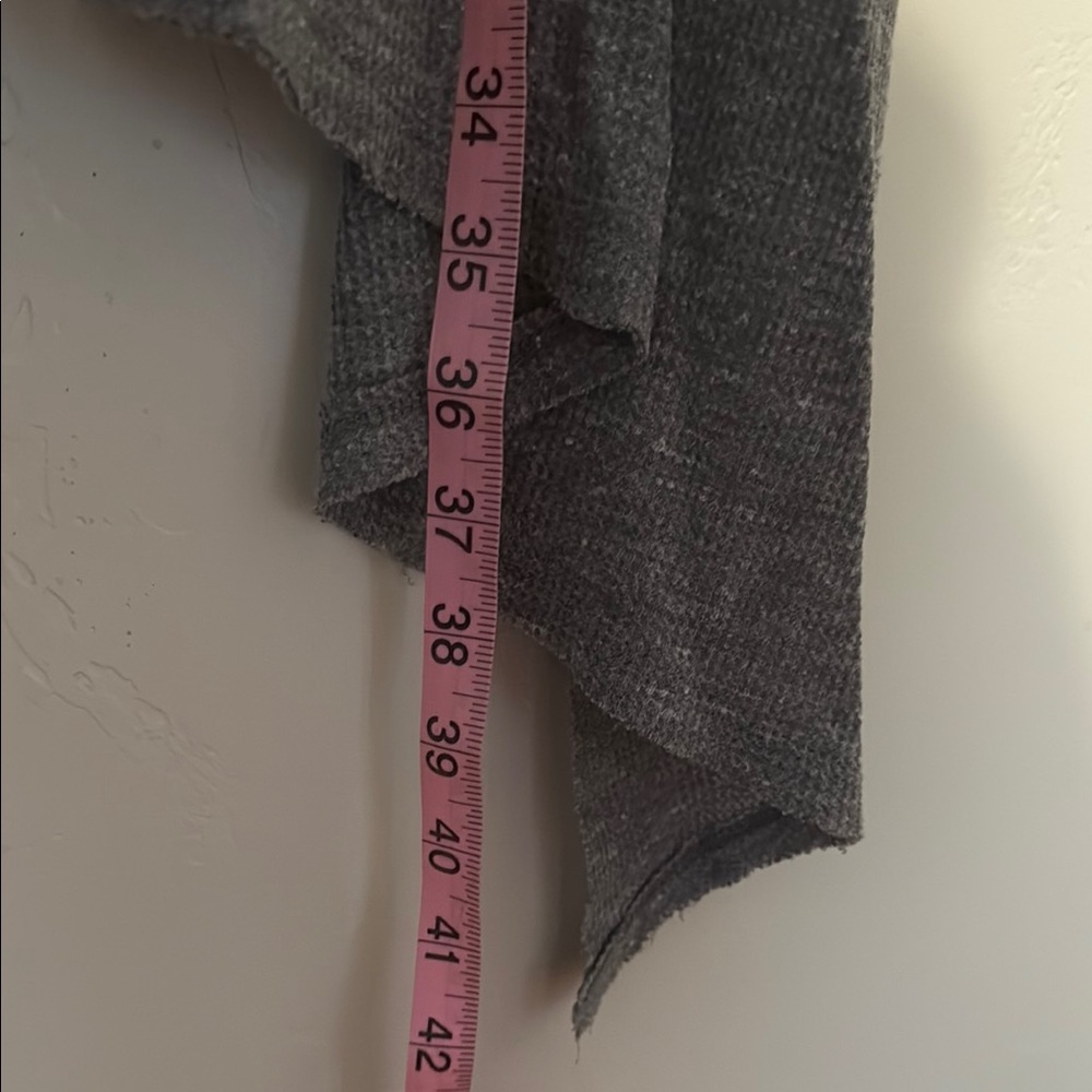 Free People Charcoal Gray Knit Top with Asymmetrical Lines Small - Picture 7 of 7